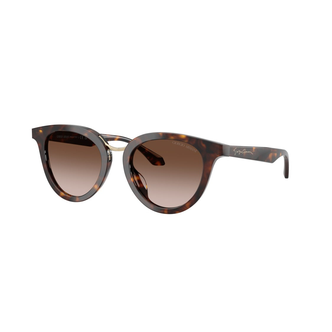 Giorgio Armani 0Ar8252u Rounded Cat-Eye Sunglasses With Tortoiseshell Acetate Frame