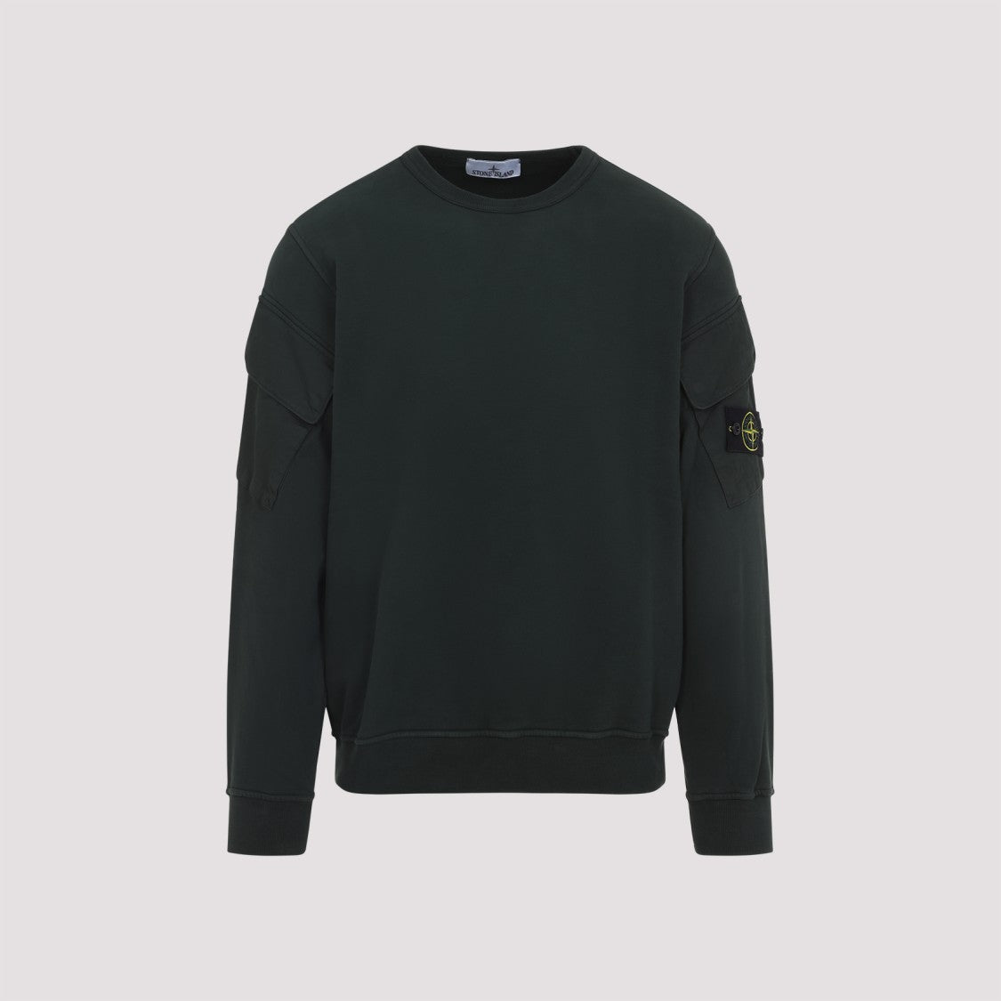 Stone Island Classic Fit Black Cotton Sweatshirt