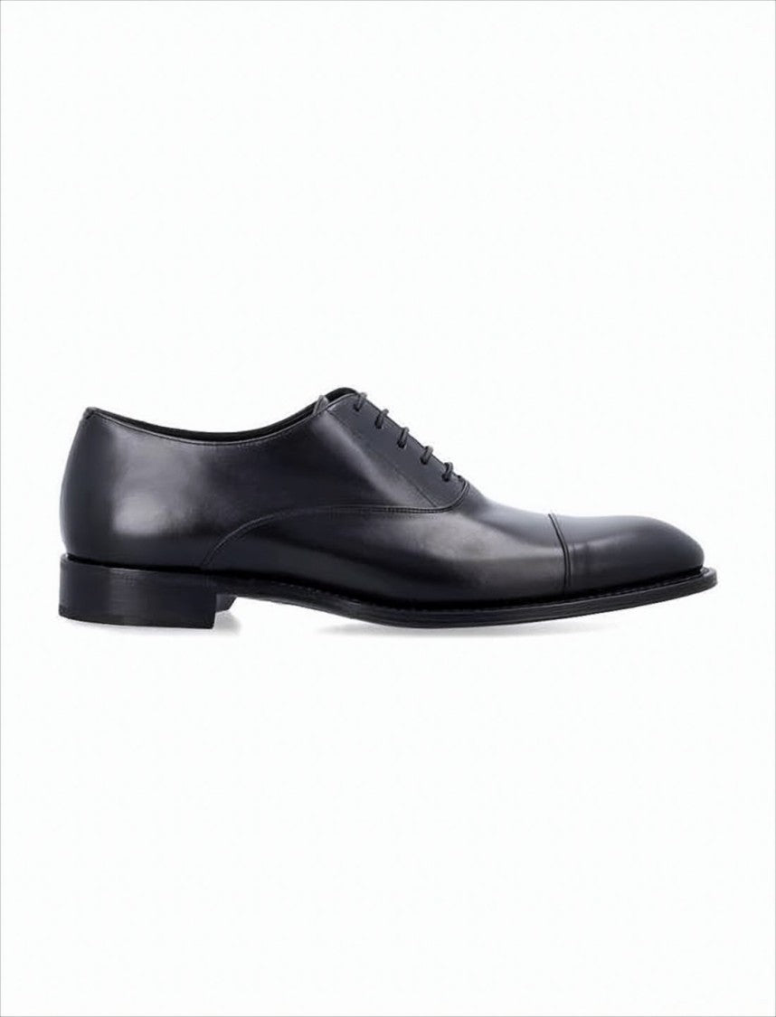 Saint Laurent Refined Black Calfskin Oxford Shoes