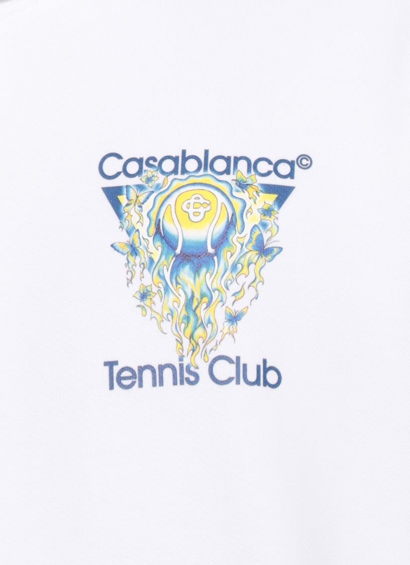 Casablanca White Tennis Club Cotton Hoodie