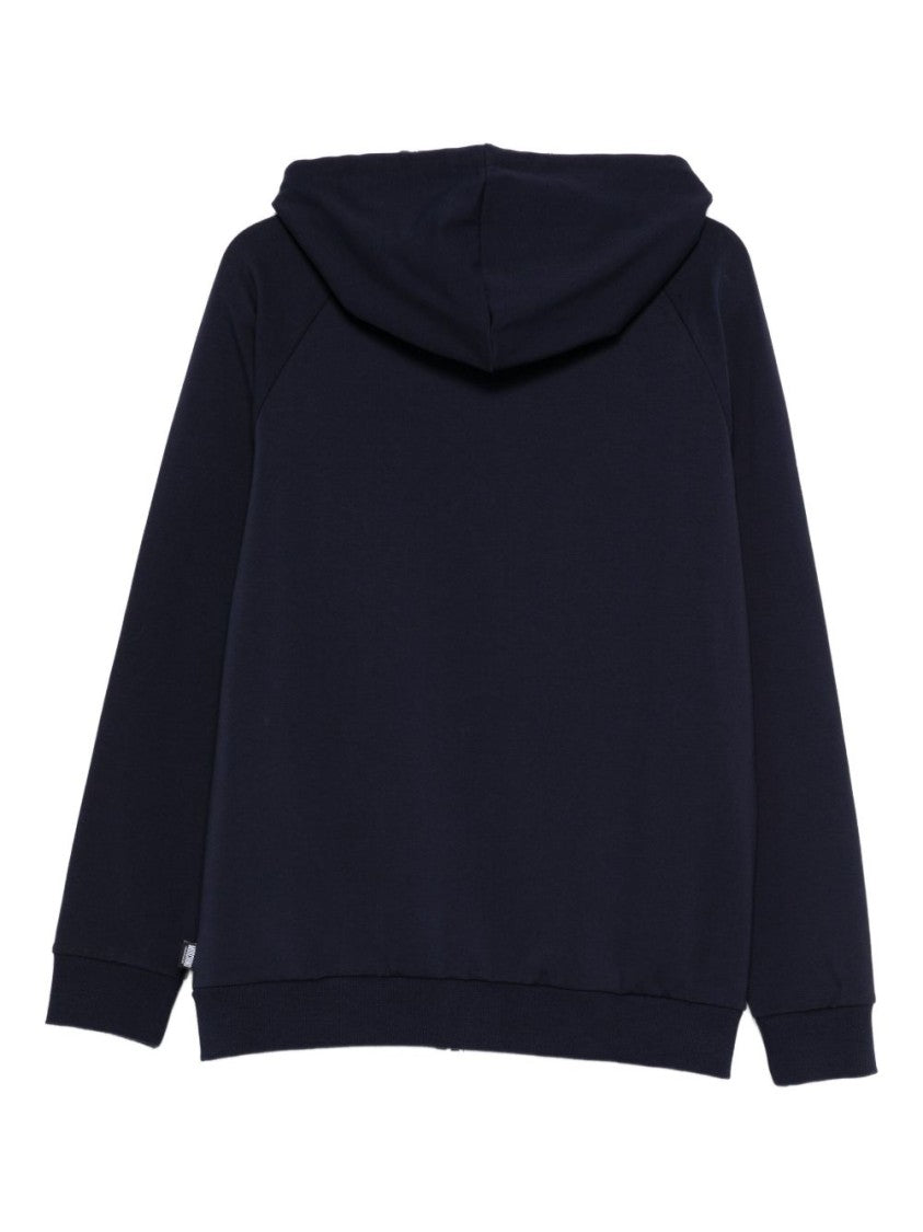 Moschino Navy Blue Zip-Up Hoodie