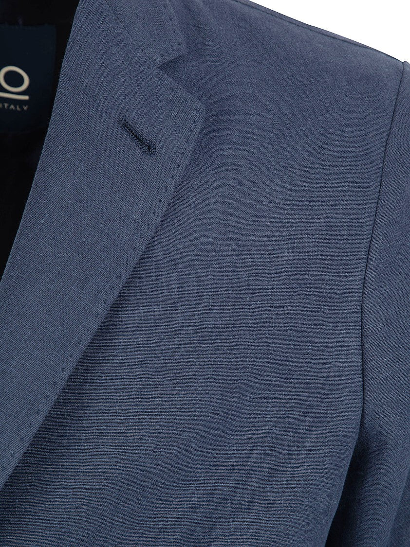 Herno Tailored Linen-Cotton Blend Jacket With Classic Notch Lapel