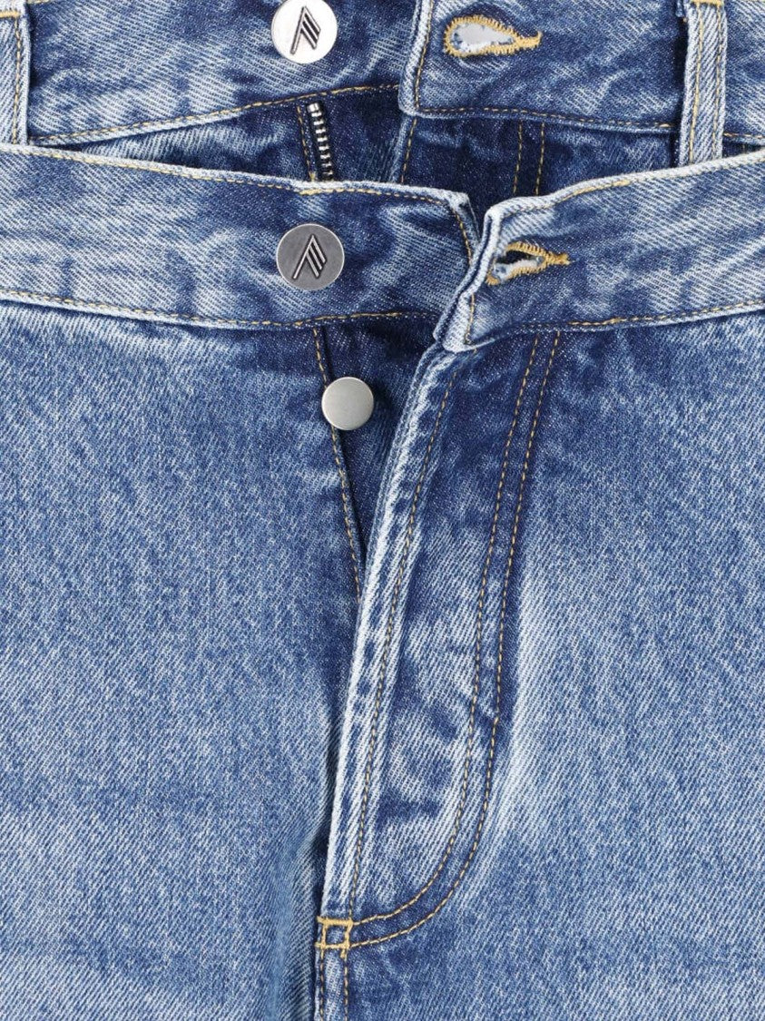 The Attico Relaxed Wide-Leg Cropped Jeans