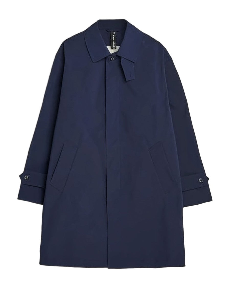 Mackintosh Blue Mackintosh Coat With Concealed Fastenings