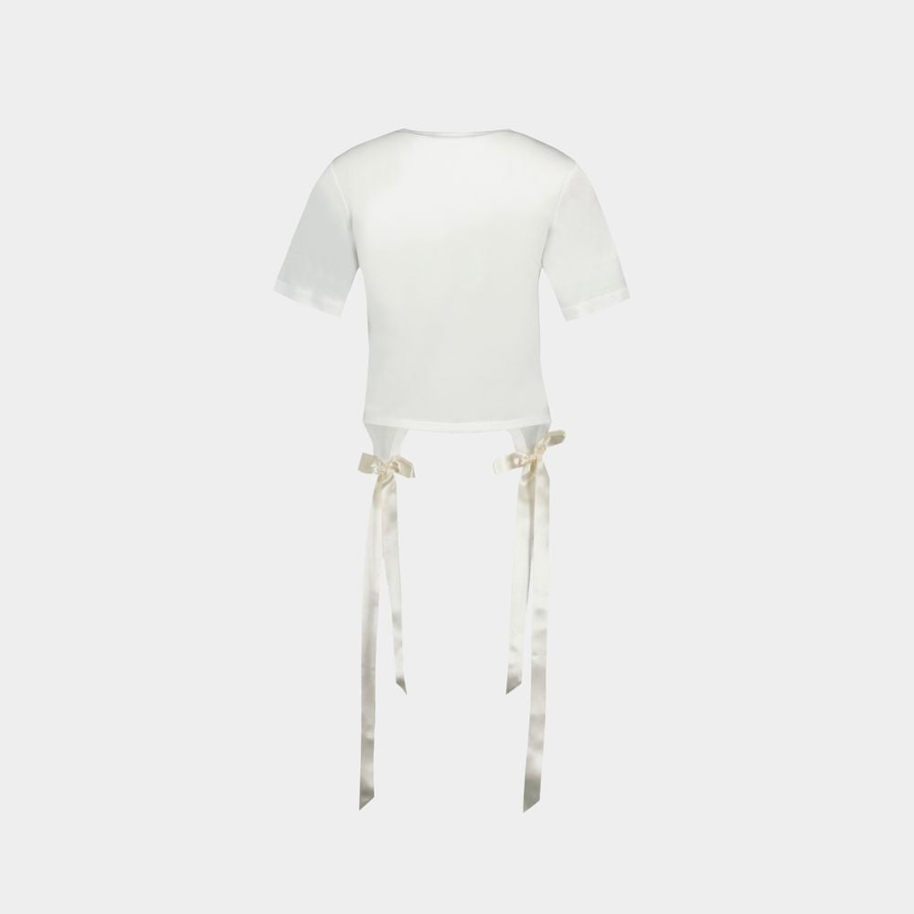 Simone Rocha Bow Tails Easy T-Shirt - Cotton - White