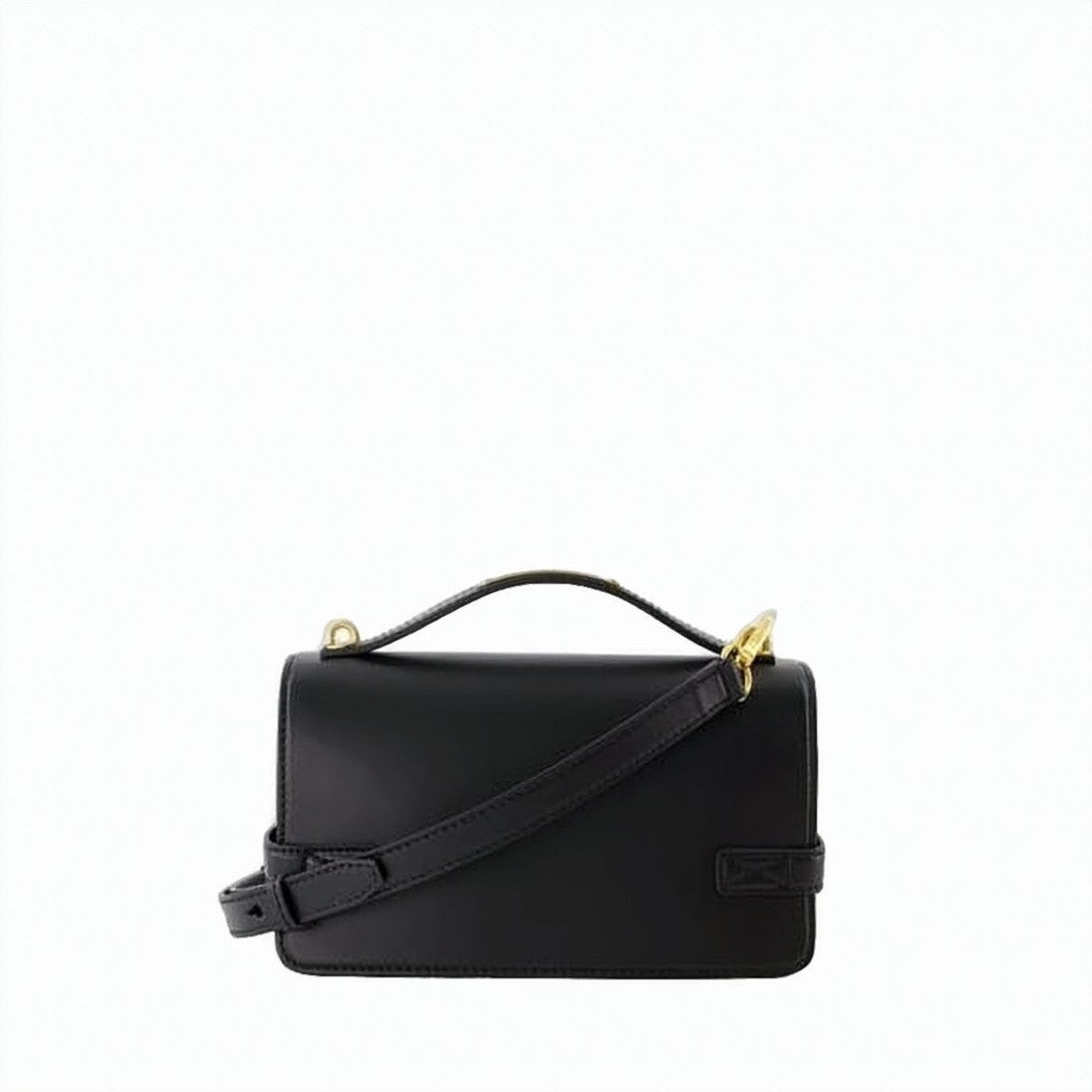 Balmain Structured Calf Leather Shoulder Bag