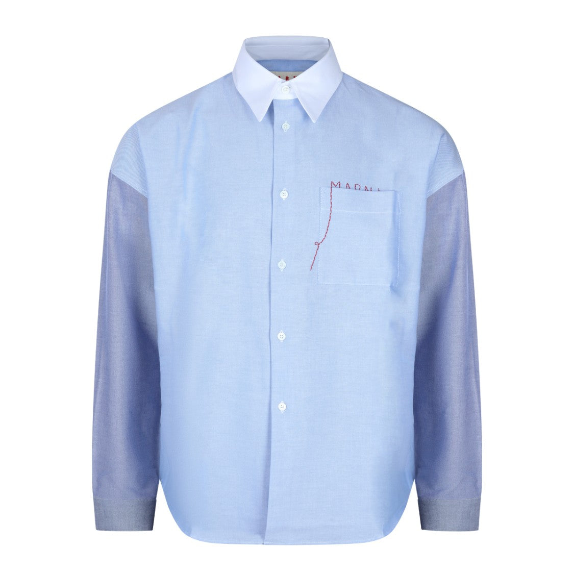 Marni Light Blue Shirt With Contrasting Sleeves