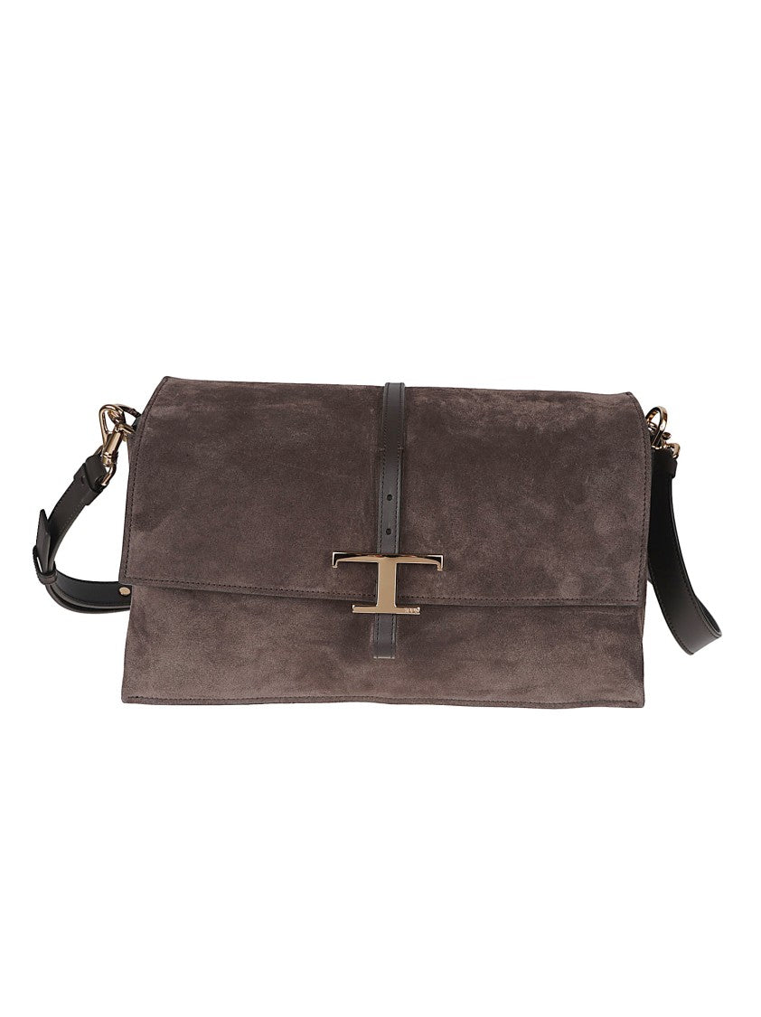 Tod's Suede T-Timeless Flap Bag