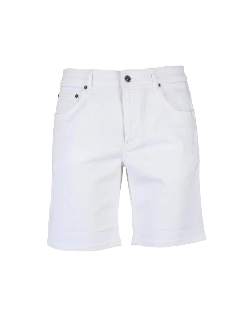 Dondup White Stretch Cotton-Blend Bermuda Shorts