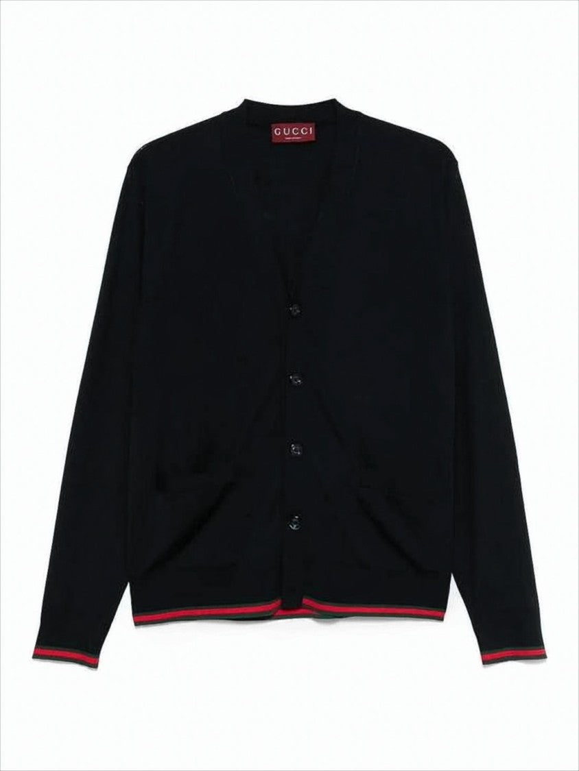 Gucci Wool Cardigan With Deep V-Neck