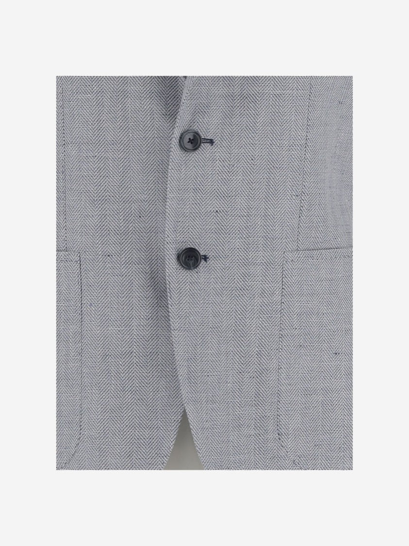 Tagliatore Linen Blend Single-Breasted Jacket