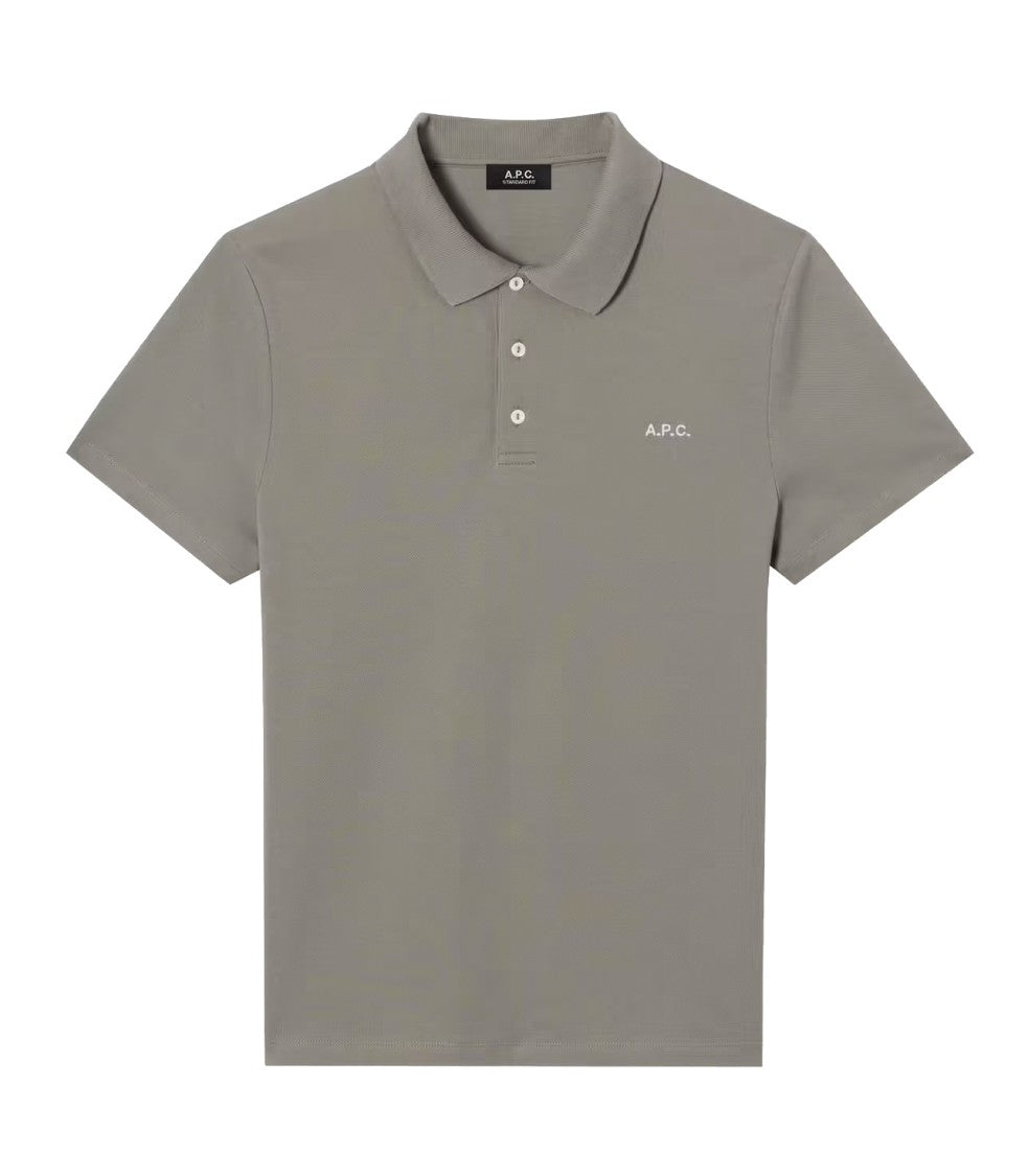 A.P.C. Muted Green Organic Cotton Polo Shirt