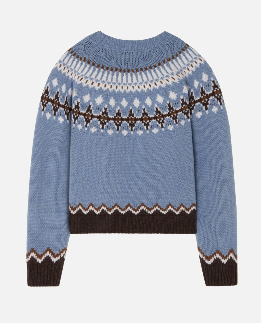 Alanui Geometric Pattern Wool Crewneck Sweater