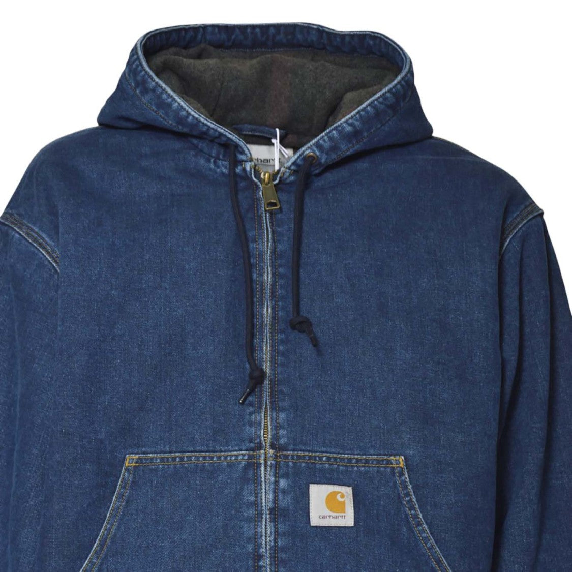 Carhartt Wip Denim Jacket With Adjustable Hood And Kangaroo Pocket