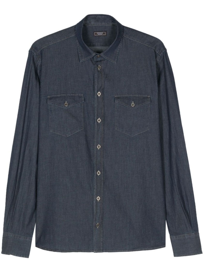 Peserico Contrast-Stitching Denim Shirt