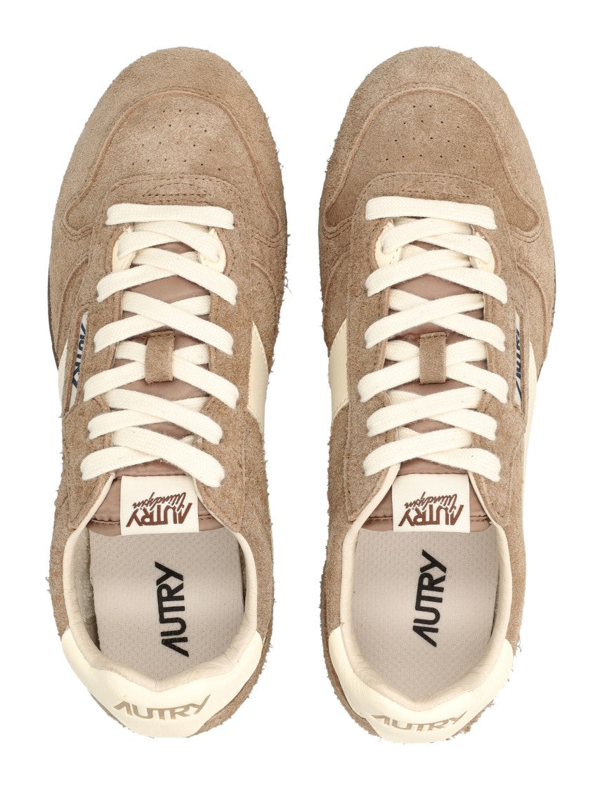 Autry Windspin Low-Profile Textured-Suede Sneakers
