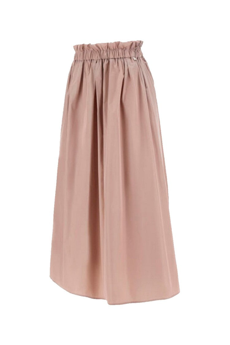 Herno Antique Pink Gathered-Waist Full Polyester Midi Skirt