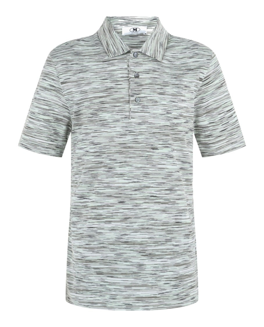 M Missoni Zigzag Pattern Polo Shirt With Classic Collar