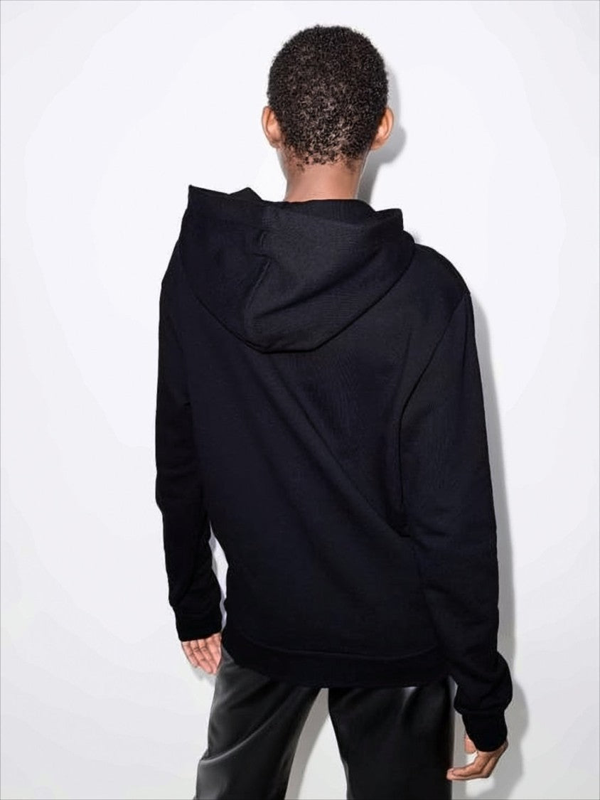 Saint Laurent Black Cotton Hoodie With Adjustable Drawstring