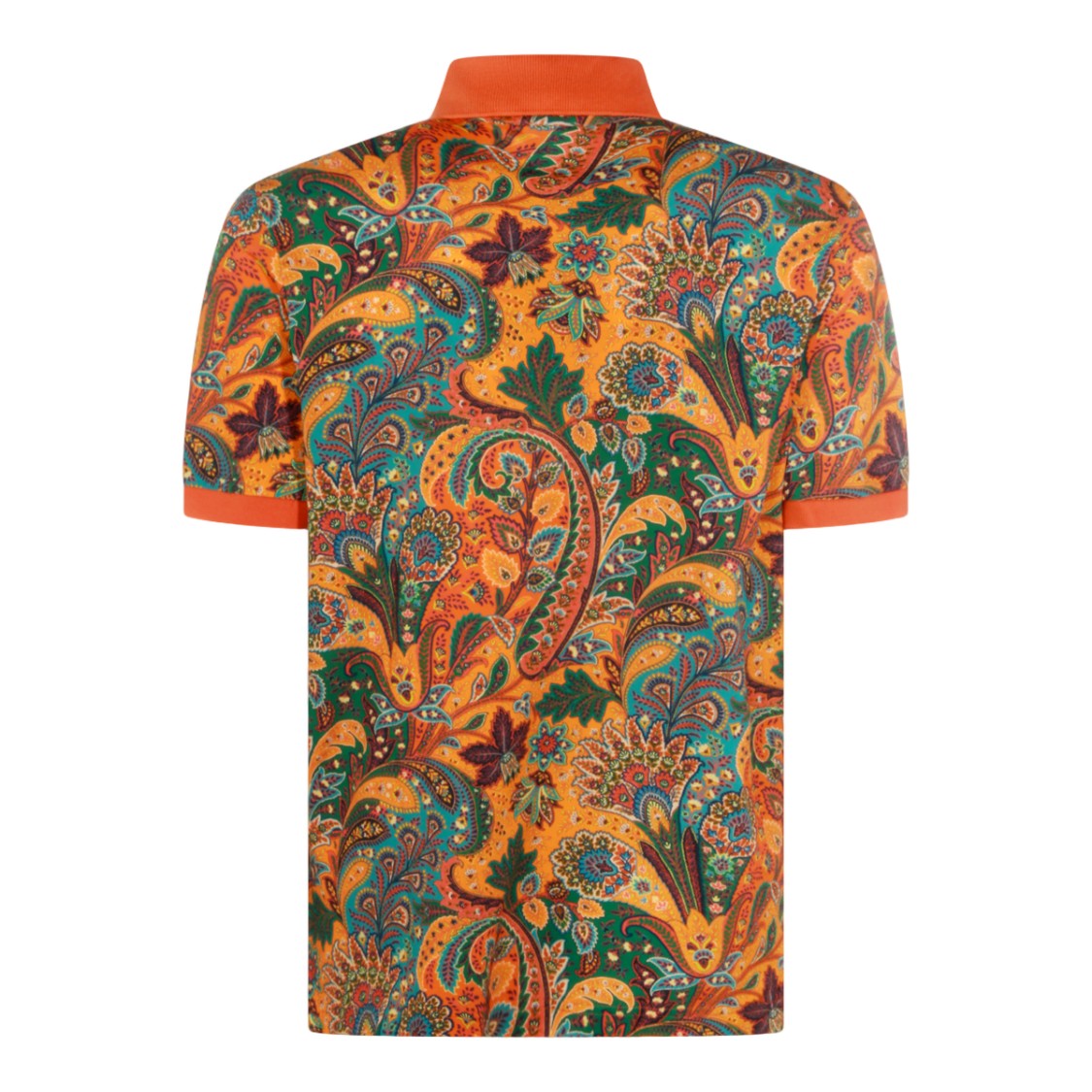 Etro Paisley Pattern Polo Shirt With Ribbed Collar