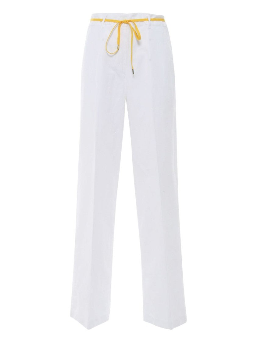 Aspesi Straight-Leg Trousers With Yellow Drawstring Detail