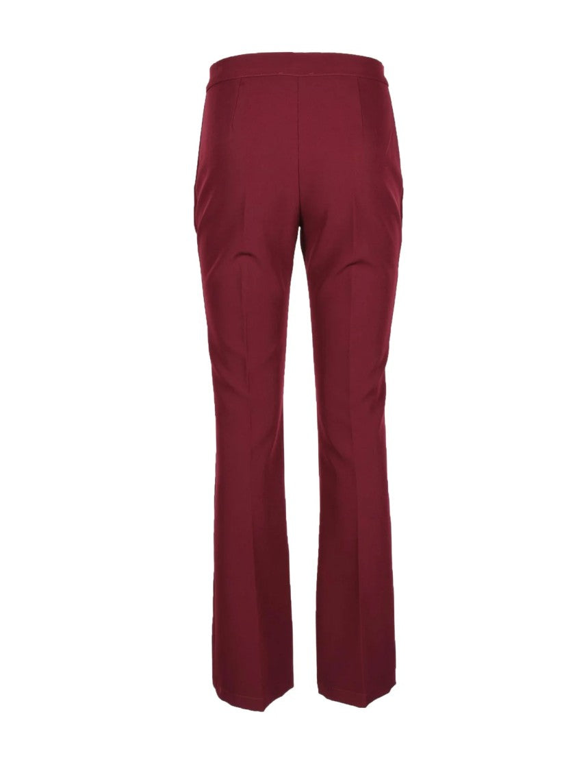 Think Straight-Leg Red Trousers With Stretch Fabric For Flexible Fit