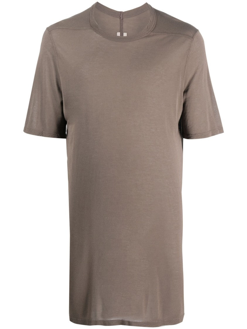 Rick Owens Brown Knit T-Shirt With Elevated Neckline