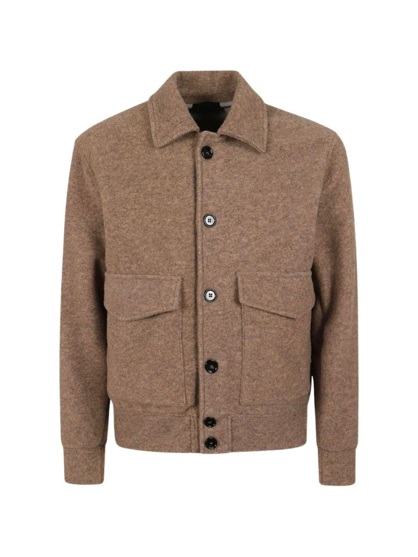 Dondup Grey Flap-Pocket Fleece Jacket
