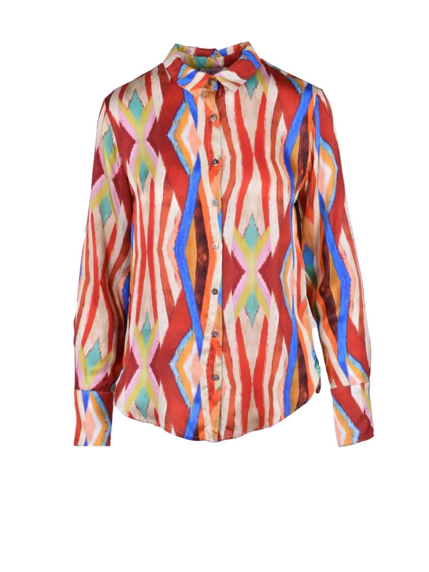 Motel Multicolor Geometric Pattern Viscose Fluid Shirt