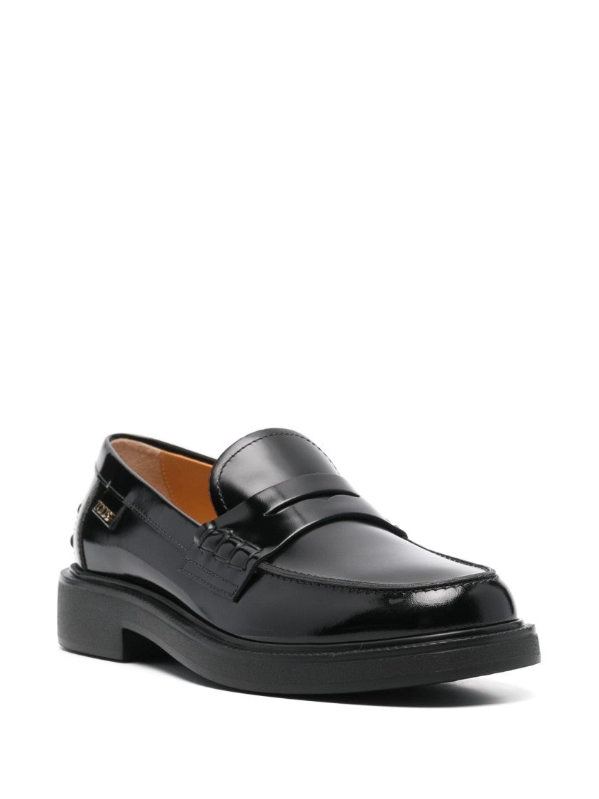 Tod's Polished Leather Moccasin With Classic Penny Strap