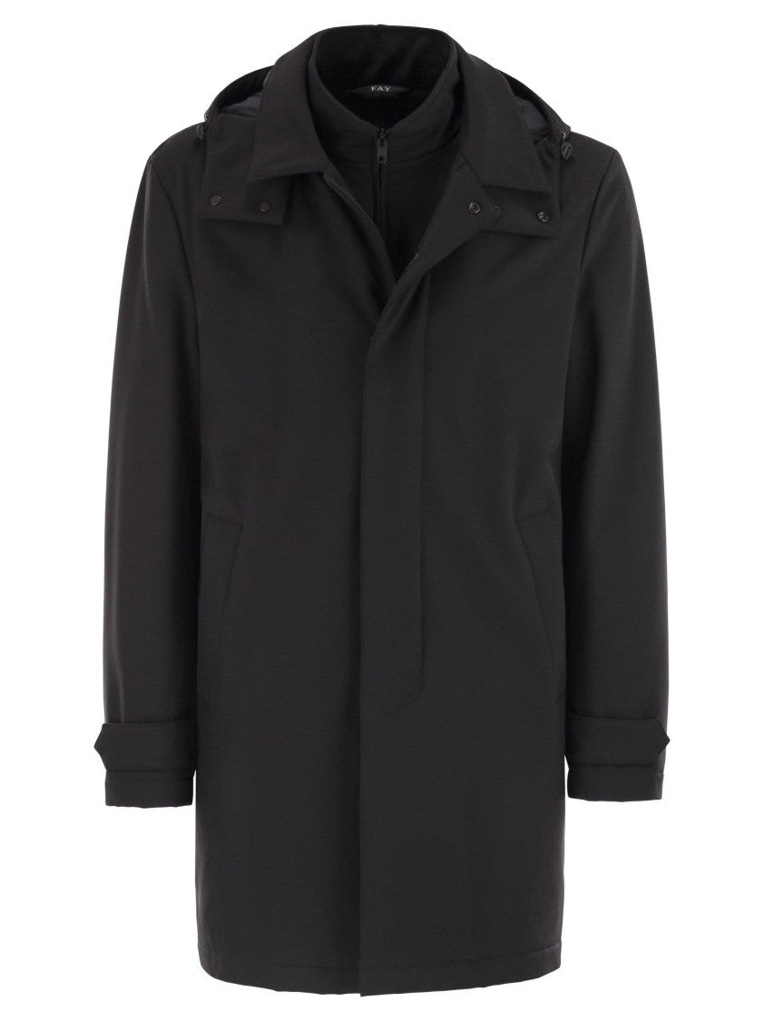 Fay Morning Coat Travel In Jersey Stretch