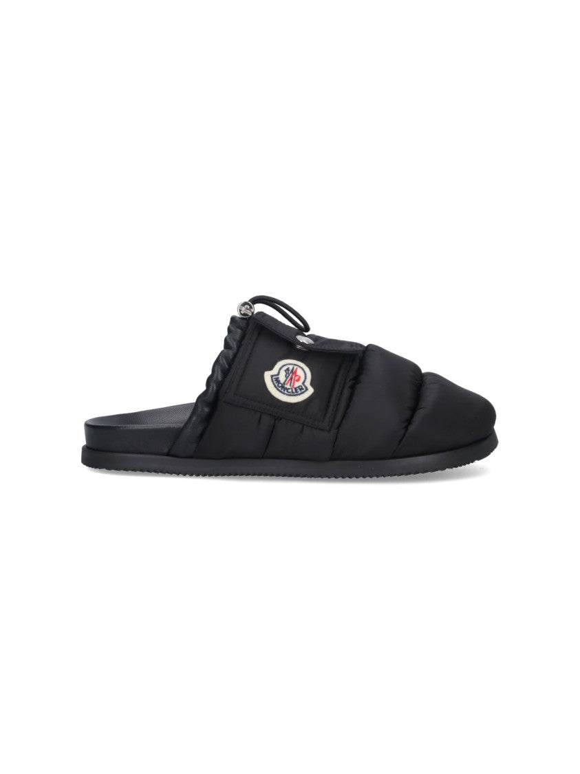 Moncler "Mon Pocket" Padded Mules Black