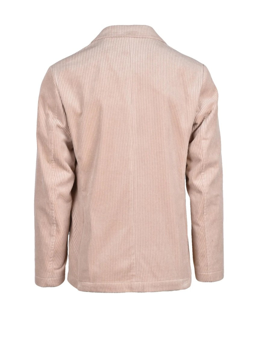 Selected Rounded Velvet-Finished Jacket With Button Closure