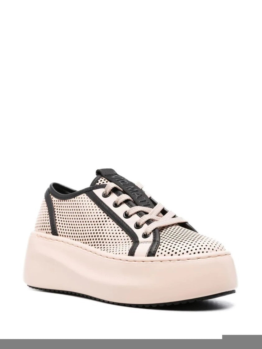 Vic Matié Perforated Brown Cow Leather Travel Sneakers