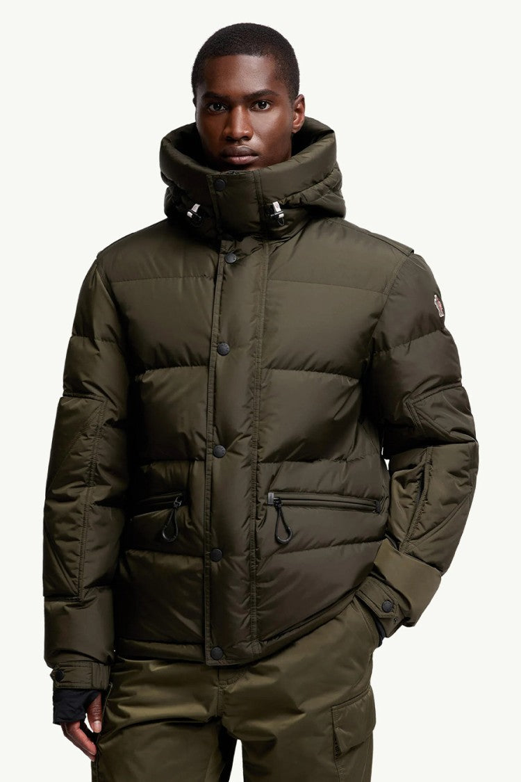Moncler Dark Green Polyamide Hooded Puffer Jacket