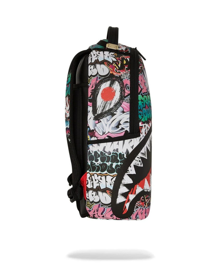 Sprayground Graffiti-Inspired Versatile Black Backpack With Ergonomic Design
