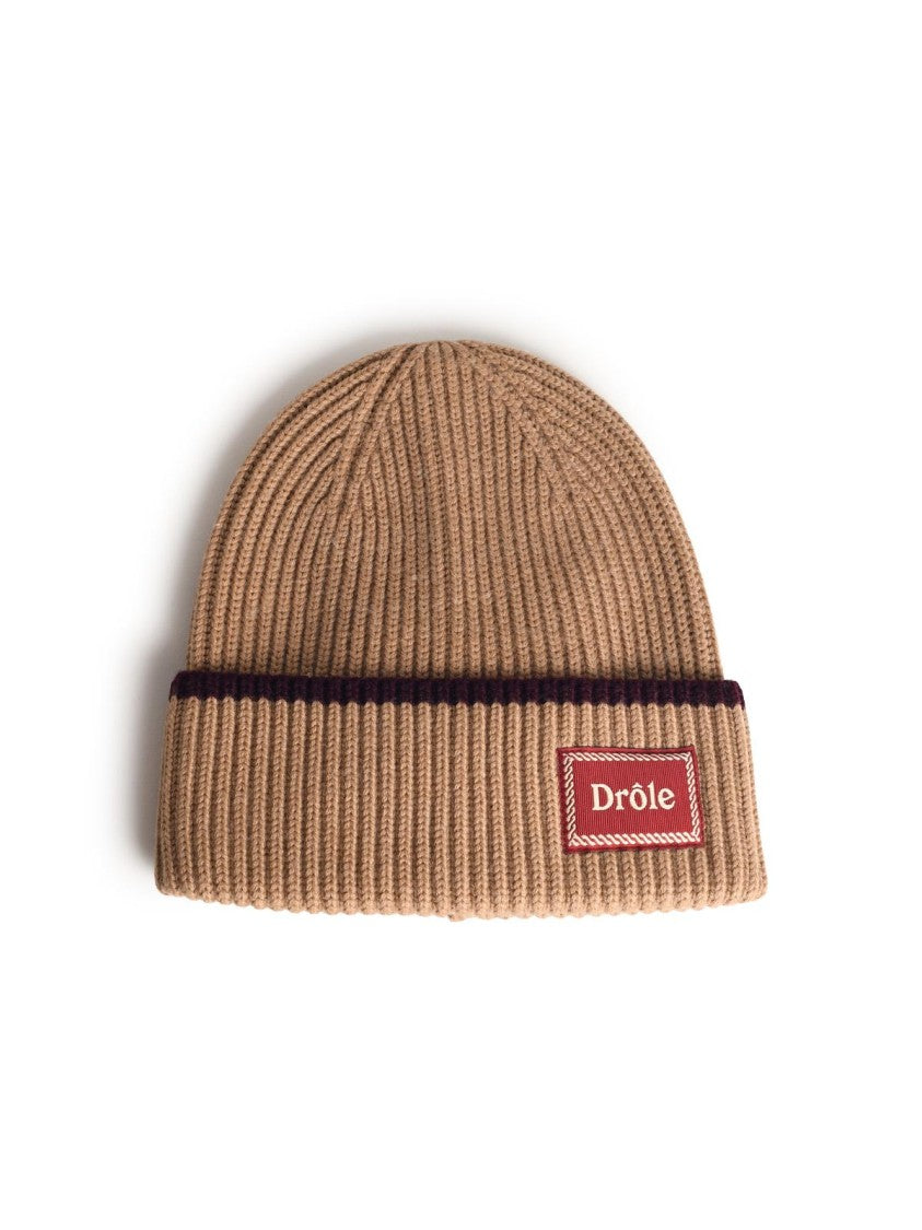 Drôle De Monsieur 'Le Bonnet Laine' Beige Merino Wool Beanie