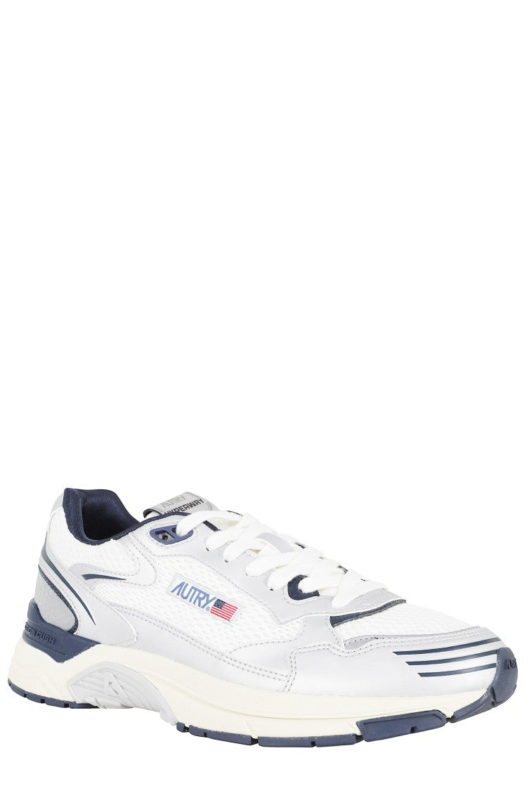 Autry Silver Blue Hyperway Low Mesh Leather Sneakers