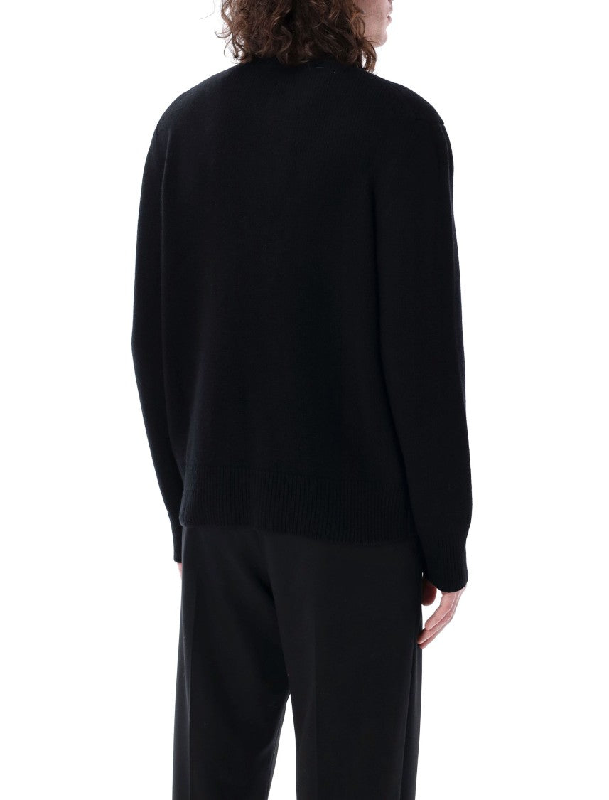 Burberry Black Knit Sweater With Bold Horse