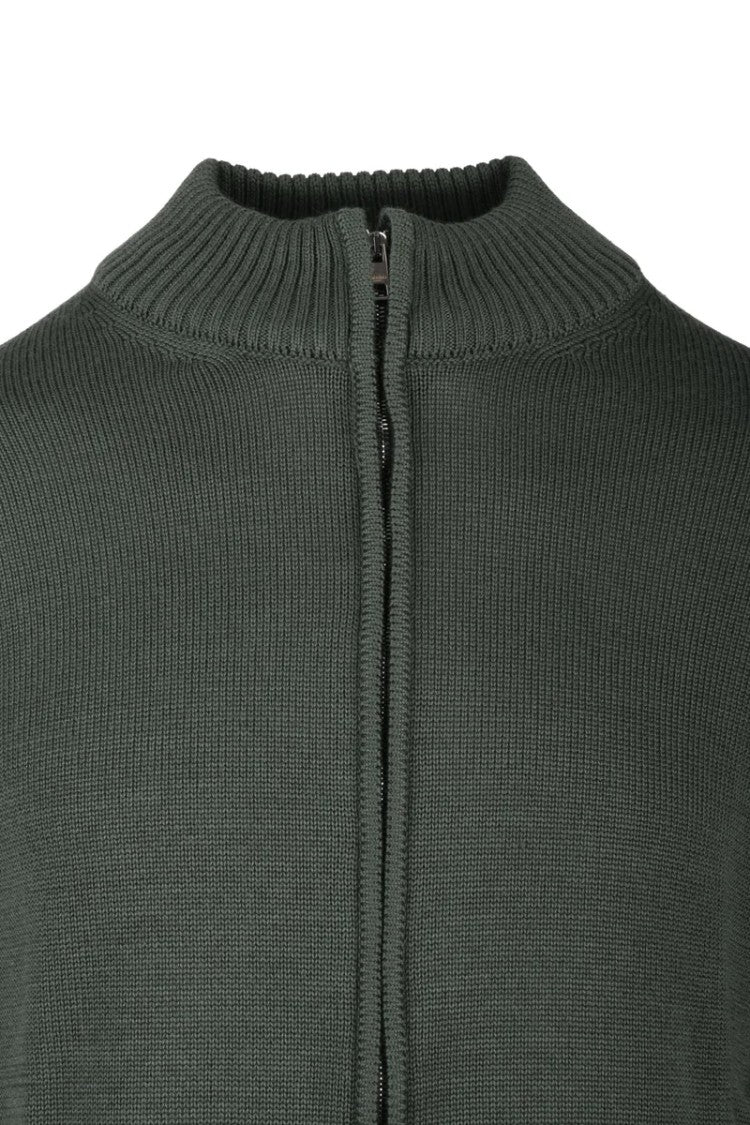 Luigi Borrelli Napoli Cardigan Zip Wool - Green