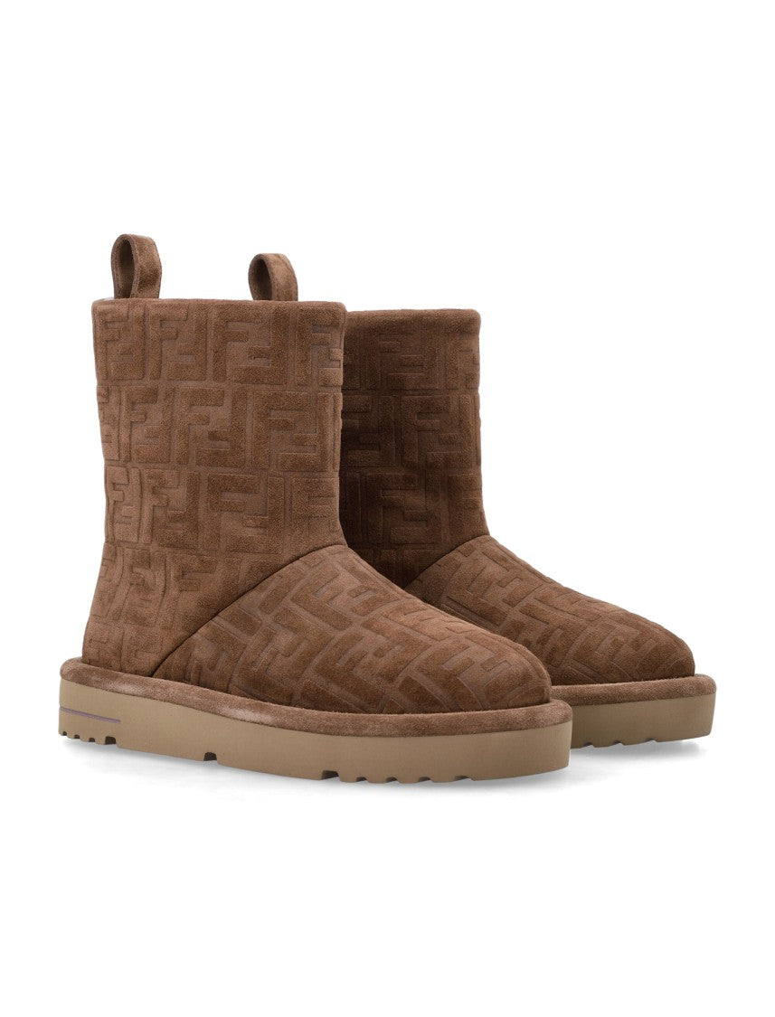 Fendi Après Chic Ff Embossed Suede Boots