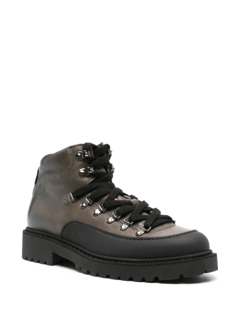 Doucal's Lace-Up Leather Ankle Boots