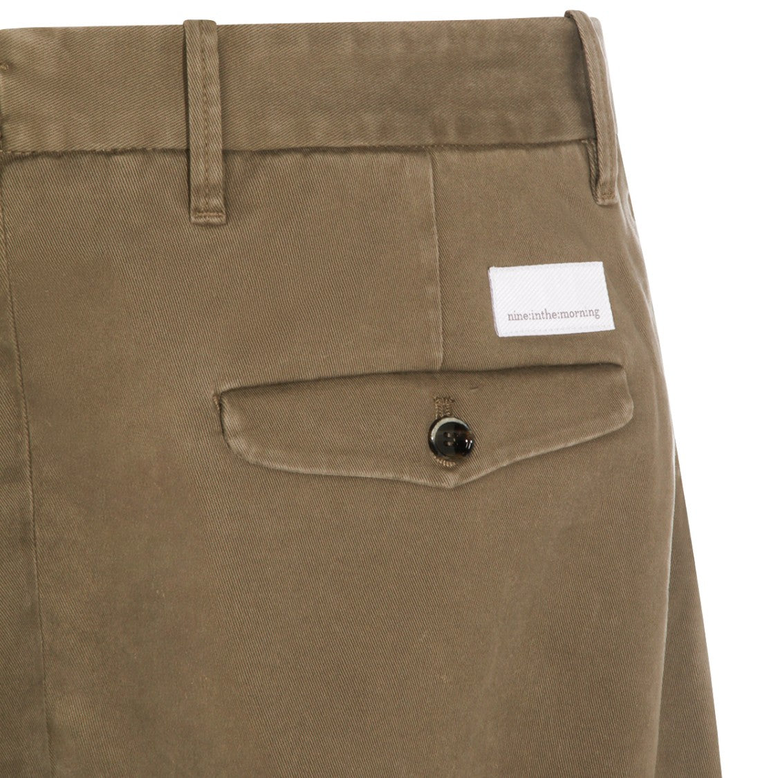 Nine In The Morning Straight-Leg Trousers With Mid-Rise Waist And Flap Pockets