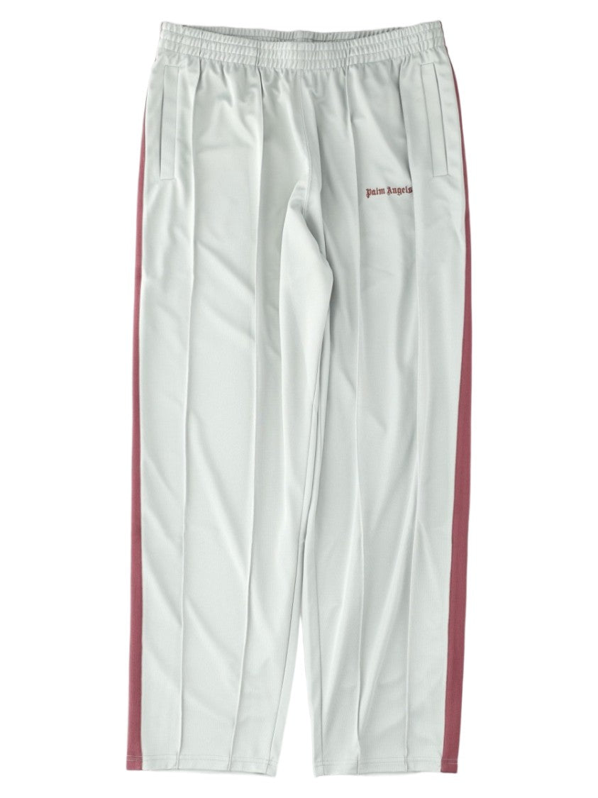 Palm Angels Grey Maroon Striped Relaxed-Fit Straight-Leg Pants