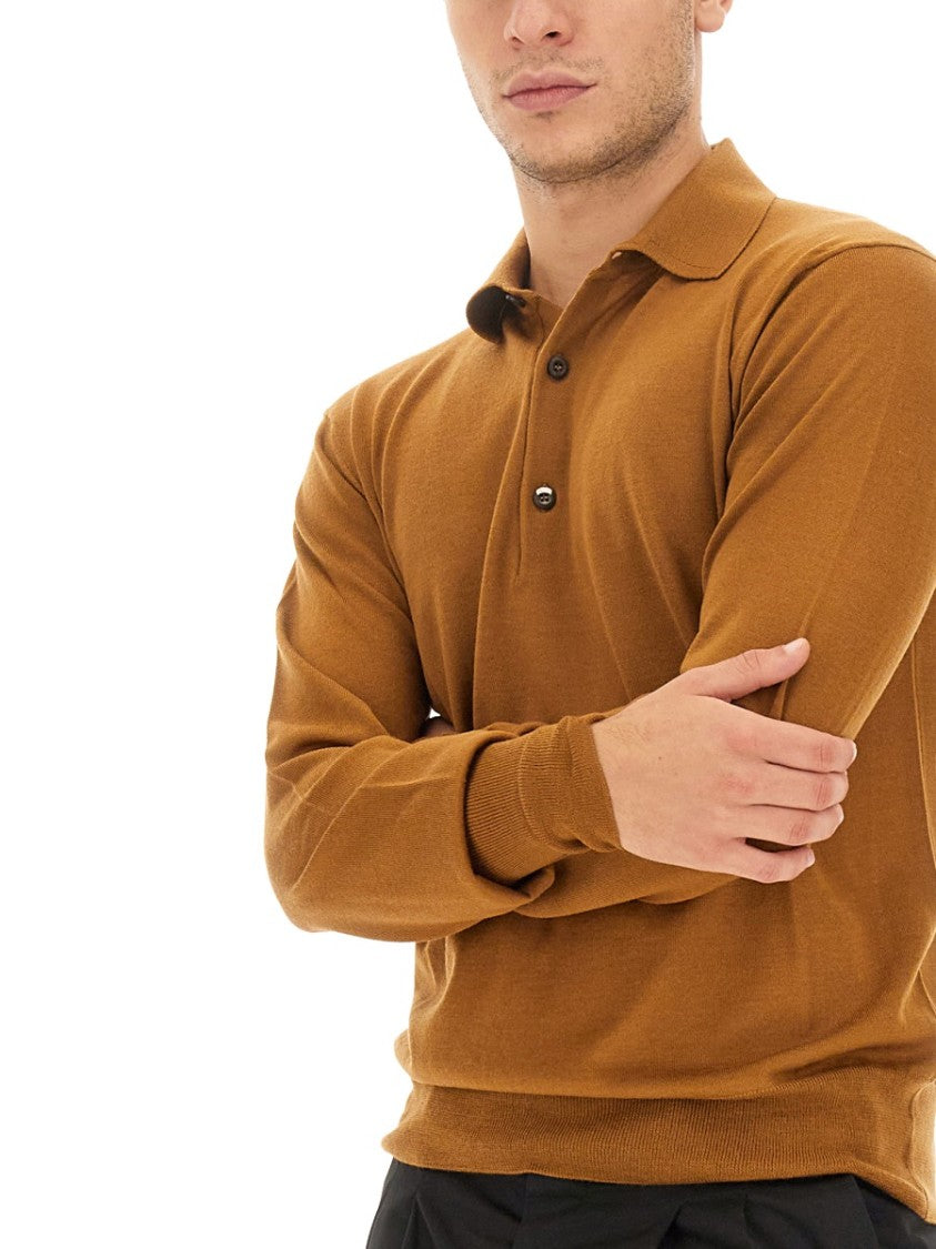 Pt Torino Brown Virgin Wool Polo