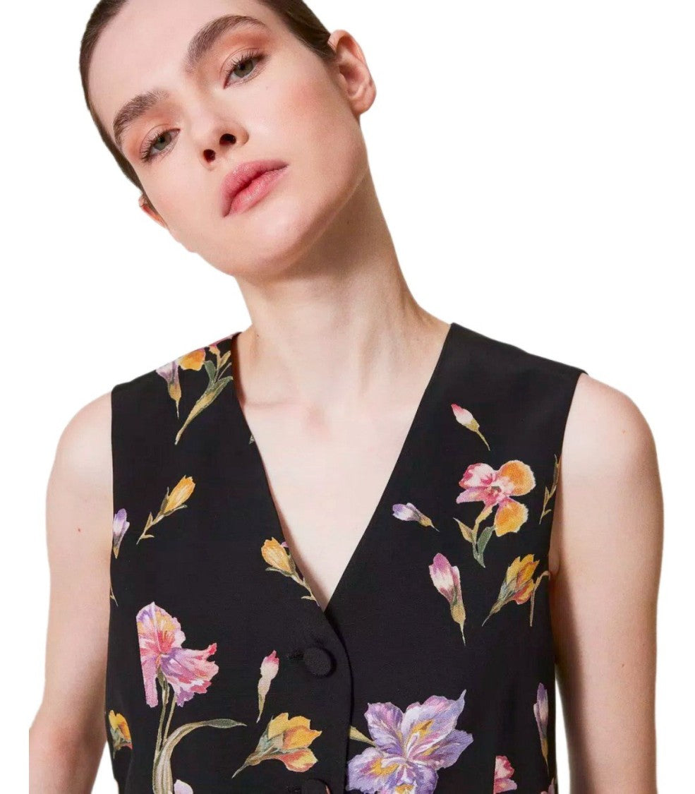 Twin-Set Black Floral Vest