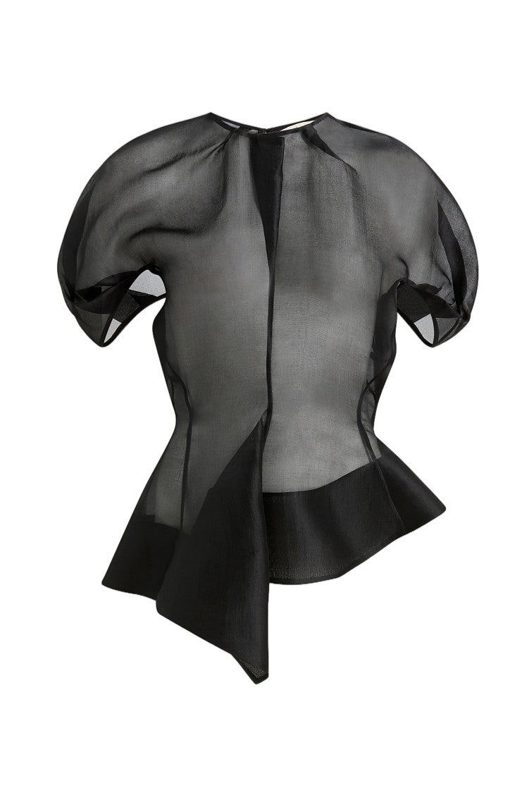 Khaite Rumi Draped Silk Organza Top