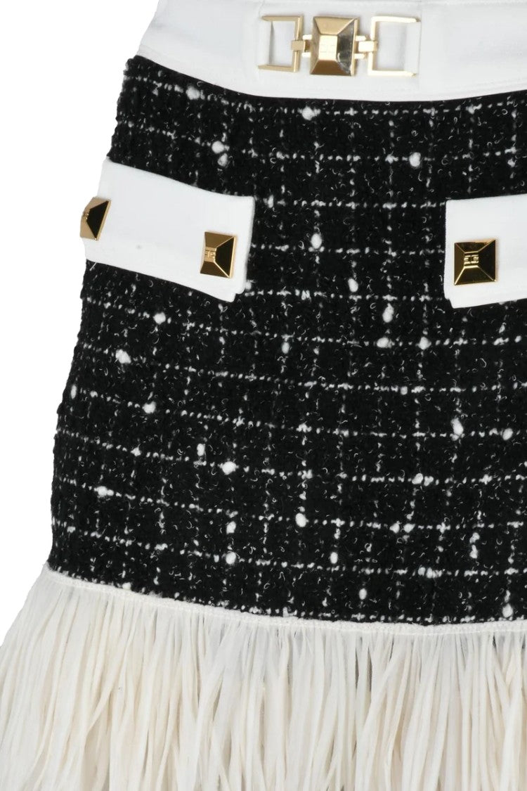 Elisabetta Franchi Jacquard Skirt - Black/White