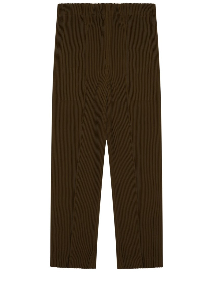 Homme Plissé Issey Miyake Neutrals Cropped Pleated Straight-Leg Pants