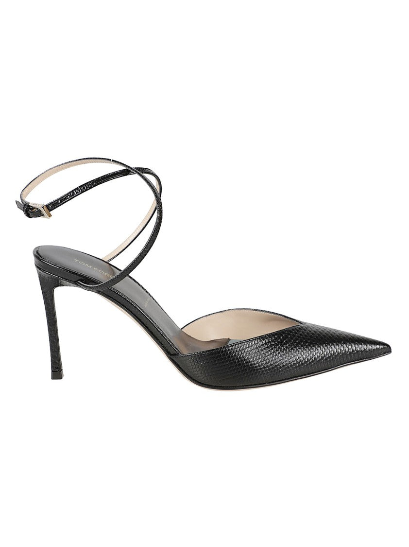 Tom Ford Pointed-Toe Leather Stiletto Sandals